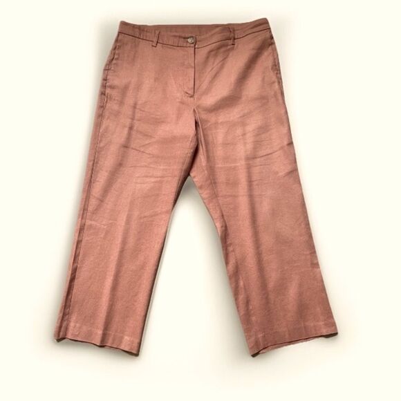 J. Jill Linen Stretch Pants Womens 14 Terracotta Rust Ankle Nantucket Chino Pant - Picture 2 of 12